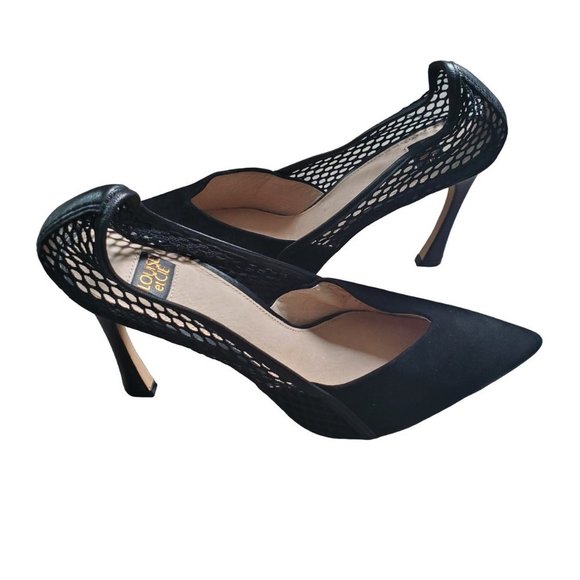 Louise et Cie Shoes - LOUISE ET CIE | Talissa Leather Mesh Pumps in Black  (Size 9)
